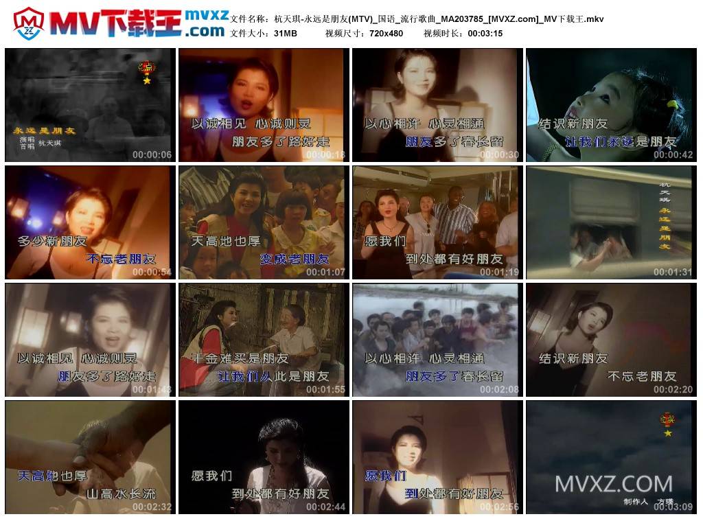 杭天琪-永远是朋友(MTV)_国语_流行歌曲_MA203785